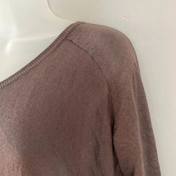 Charli London Women's Brown One Shoulder 3/4 sleeve Jumper Size 1 XS Lightweight - Picture 6 of 14